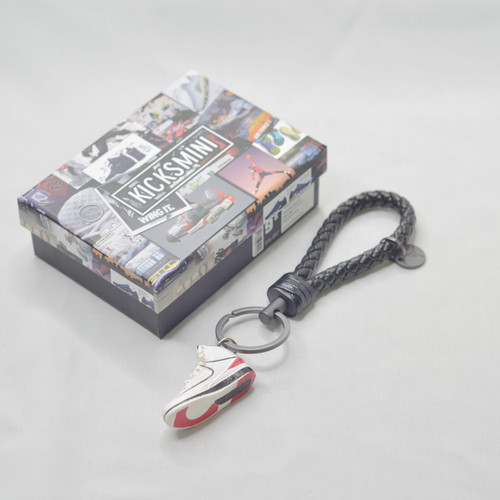Air Jordan 2 "QF White Varsity Red" 3D Sneaker Keychain