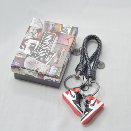 Air Jordan 1  "Black Toe"  3D Sneaker Keychain