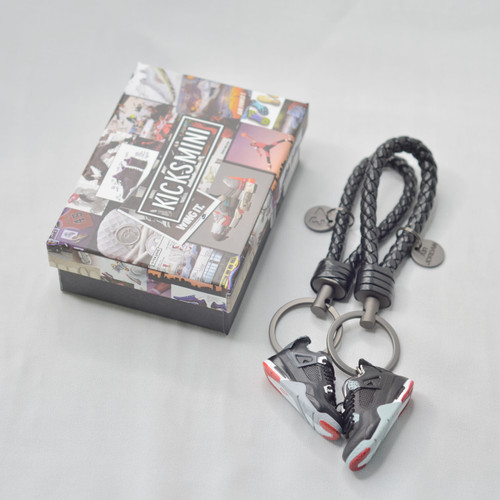 Air Jordan 4  "Black Cement"  3D Sneaker Keychain
