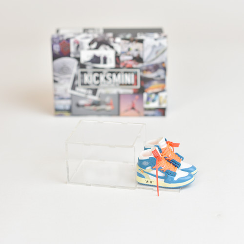 AJ1 Off-White UNC | 3D Mini Sneakers with Display Case  | Perfect for  17cm Labubu and 6:1 Enterbay Figure