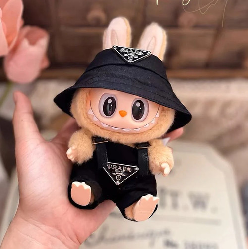 Handcrafted Prada Style Overall with Hat | Labubu Clothes | Labubu Accessories | Labubu Outfits