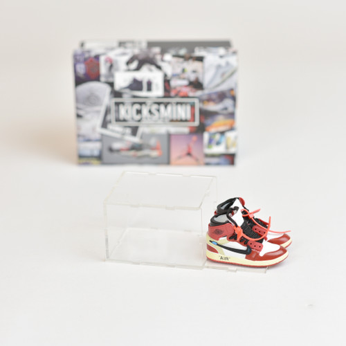 AJ1 Off-White Chicago | 3D Mini Sneakers with Display Case  | Perfect for  17cm Labubu and 6:1 Enterbay Figure
