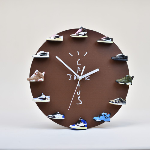 Travis Scott 3D Sneaker Clock with 1-12 Mini Sneakers