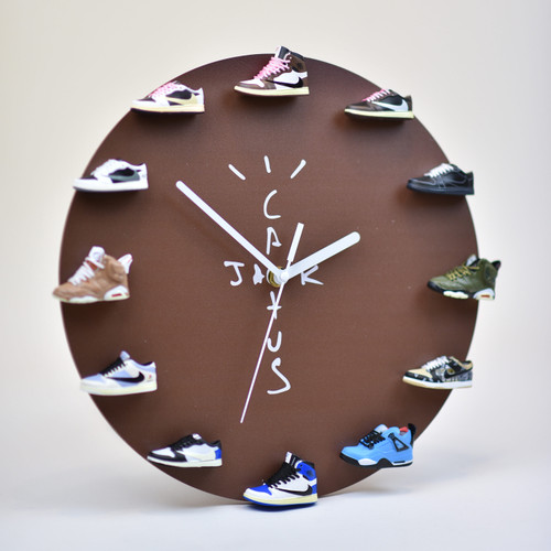 Travis Scott 3D Sneaker Clock with 1-12 Mini Sneakers