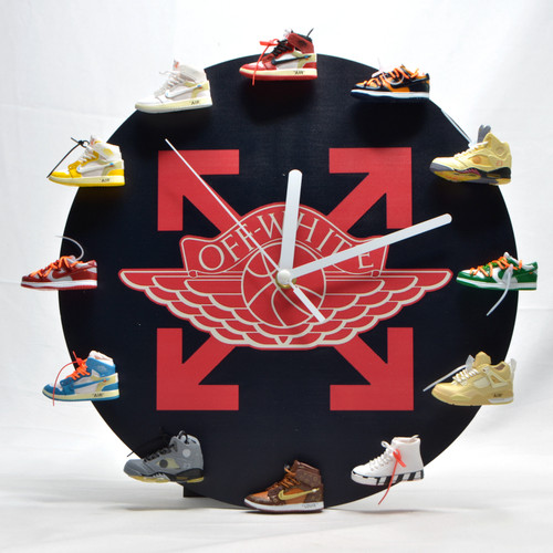 Off-White Style 3D Sneaker Clock with Mini Sneakers
