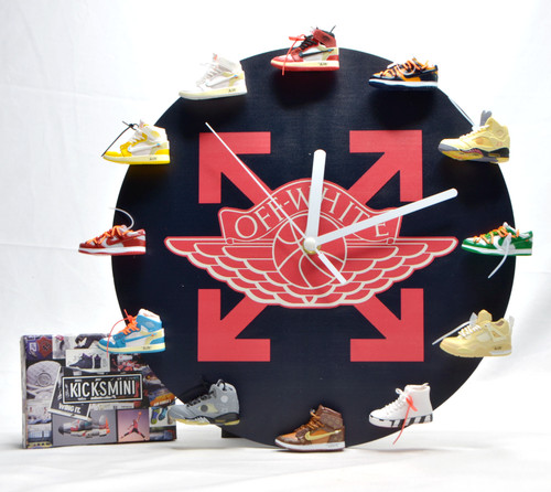 Off-White Style 3D Sneaker Clock with Mini Sneakers