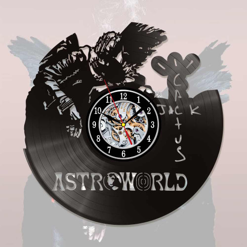Laser Cut Travis Scott Astroworld Cactus Jack Vinyl Record Clock
