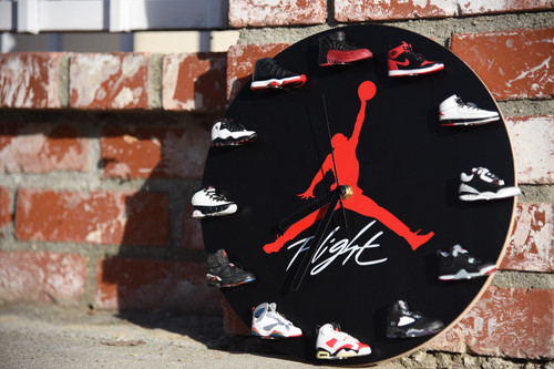 Handcrafted AJ 3D Sneaker Clock with 1-12 Mini Sneakers