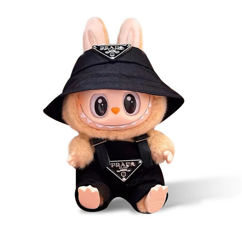 Handcrafted Prada Style Overall with Hat | Labubu Clothes | Labubu Accessories | Labubu Outfits